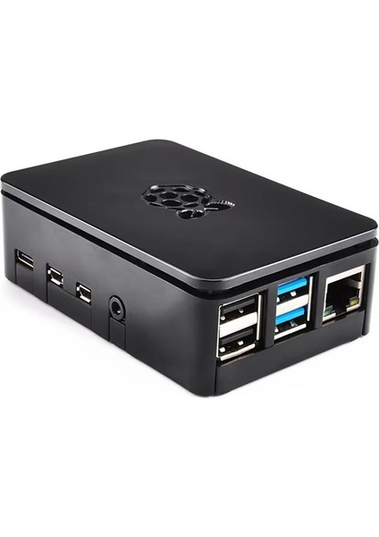 Raspberry Pi 4b Için Logolu Abs Plastik Muhafaza Kutusu