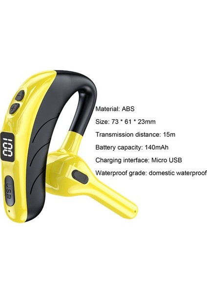 LED Ekranlı Gürültü Önleyici Bluetooth Özellikli Tek Kulak Spor Kulaklık (Yurt Dışından)