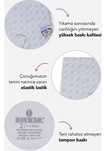 Erkek Çocuk Pamuklu Baskılı Rahat Kesim Likralı Boxer 3'lü Paket 3424 Renkli fiyatları