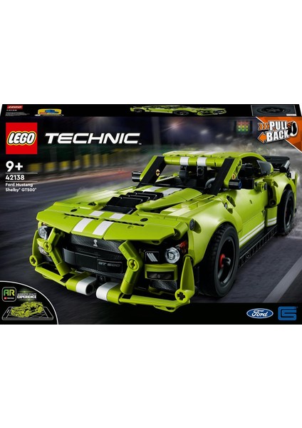 ® Technic Ford Mustang Shelby® GT500® 42138 – Araçları Seven Çocuklar Için Çek-Bırak Drag Yarış Arabası Yaratıcı Oyuncak Model Yapım Seti (544 Parça)