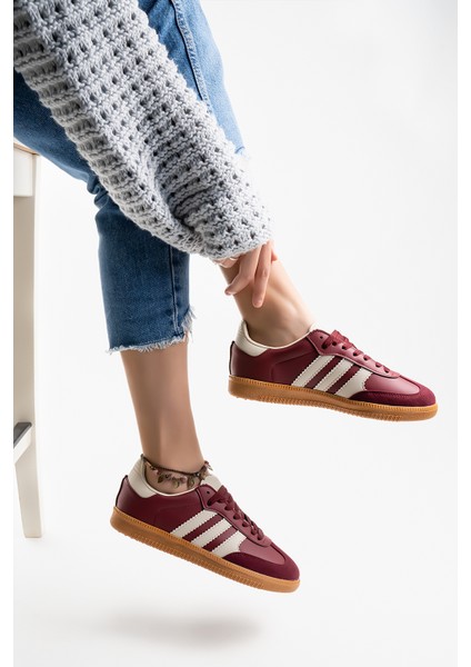 Kadın Günlük Bordo Rahat Taban Sneaker