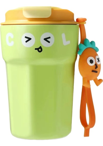 Kahve Kupası Paslanmaz Çelik Yalıtım Kızlar Yüksek Değerli Halat Taşınabilir Silikon Kaymaz Fincan (Yurt Dışından)