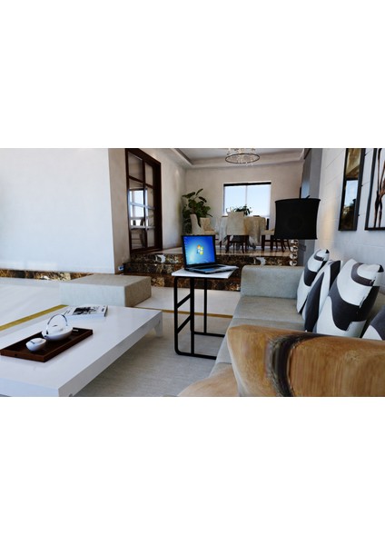 Pür Metal Ayaklı Laptop Sehpası Kahvaltı Masası Çalışma Sehpası Çam fırsatları