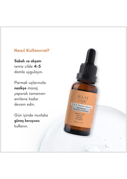 C&e Vitamin, Collagen ve Hyaluronic Acid Serum 3'lü Cilt Bakım Seti