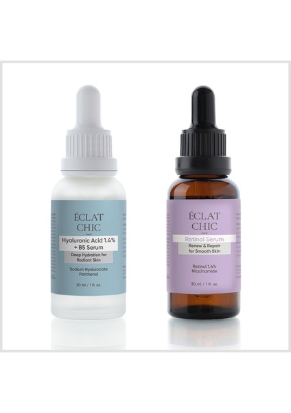 Hyaluronic Acid Serum ve Retinol Serum 2'li Cilt Bakım Seti