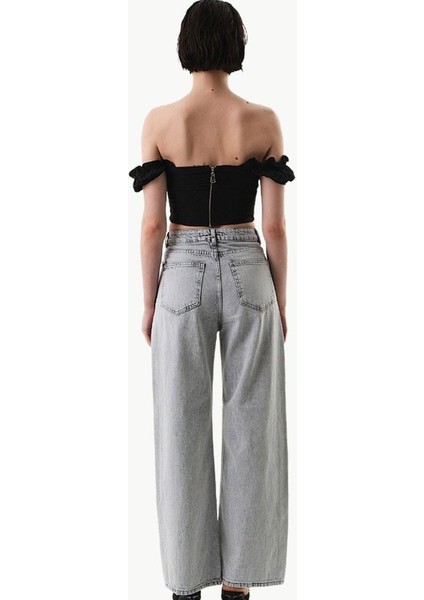 Düşük Kol Detaylı Büzgülü Büstiyer - Siyah modelleri