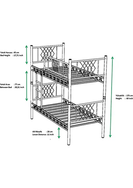 Metis Genç Çocuk Yatak Odası Metal Ranza ve Karyola fiyatları