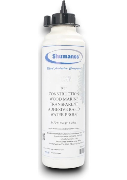 S-374 Şeffaf Likit Poliüretan ( Deniz Tutkalı ) 550GR Şişe