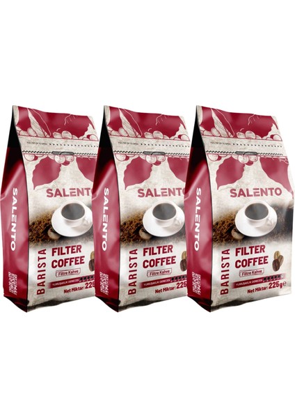 Salento Filtre Coffee 225GR X3 'lü Paket