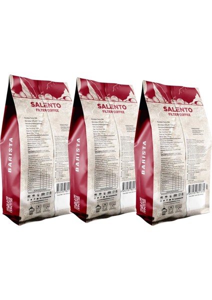 Salento Filtre Coffee 225GR X3 'lü Paket