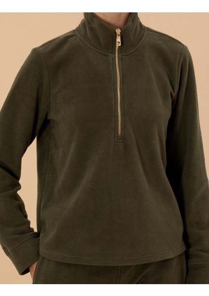Kadın Kahverengi Regular Fit Polar Sweatshirt 50277724-VR238