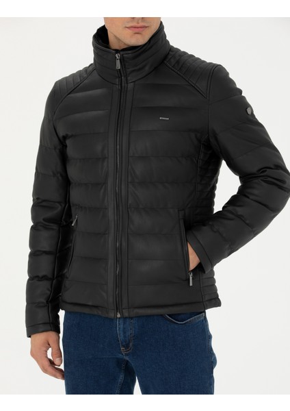 Erkek Siyah Suni Deri Mont 50280299-001