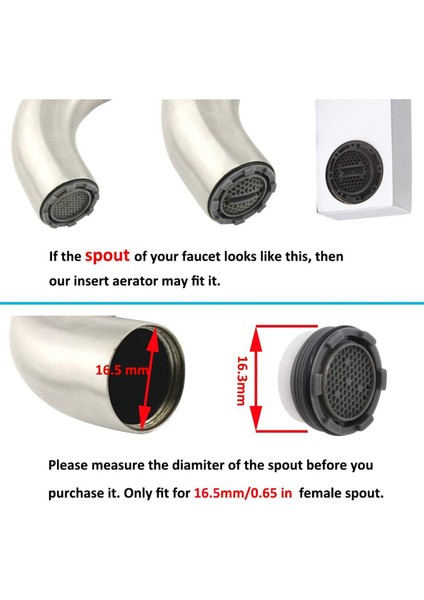 1.2gpm Musluk Yedek Parçası Filtre Ekleme, Kısıtlayıcı Havalandırıcı, 16.5mm, 20 Paket (Mavi+Siyah) (Yurt Dışından) fiyatları