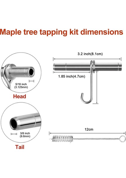 Paslanmaz Çelik Akçaağaç Şurubu Musluk Takımı, Ağaç Muslukları, Ağaçlar Için 6'lı ve 2 Fırçalı Kancalar (Yurt Dışından) modelleri