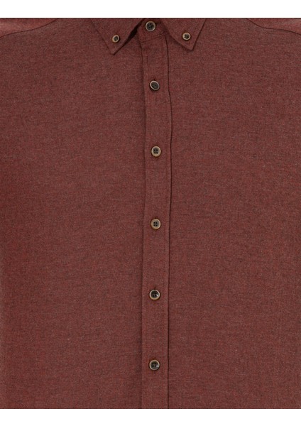 Erkek Kiremit Regular Fit Uzun Kollu Gömlek 50259512-VR031