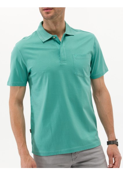 Erkek Yeşil Regular Fit Polo Yaka Merserize Tişört 50262668-VR016