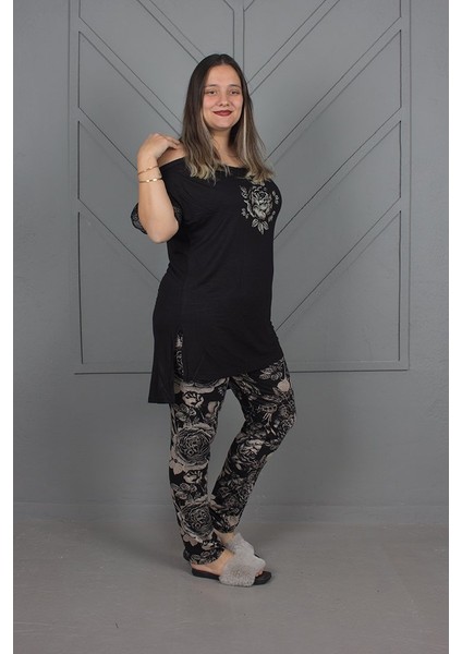 Büyük Beden Omuz Detaylı Pijama Takım fırsatları