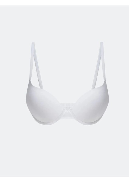 Scm Lıngerıe Beyaz Balenli Dolgulu Düz Tişört Sütyen