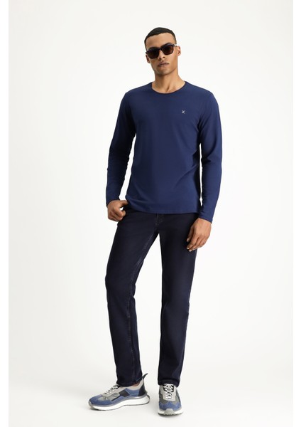 Bisiklet Yaka Slim Fit Dar Kesim Pamuklu Sweatshirt fiyatları