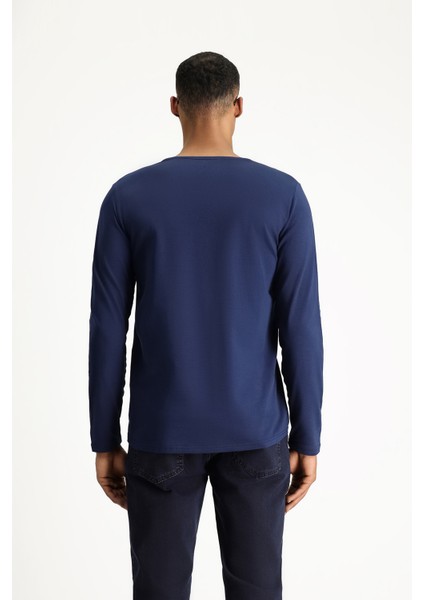 Bisiklet Yaka Slim Fit Dar Kesim Pamuklu Sweatshirt fırsatları