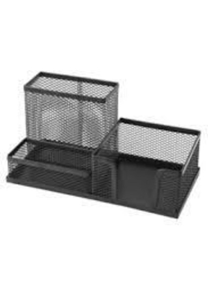 Metal Perfore 3 Gozlu Masa Setı Sıyah-