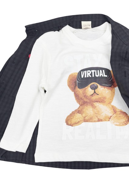 Fun Bear Gömlekli Tişörtlü Erkek Çocuk Takım