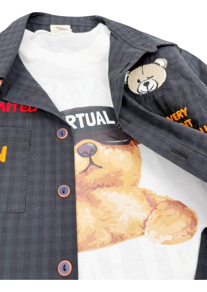 Fun Bear Gömlekli Tişörtlü Erkek Çocuk Takım