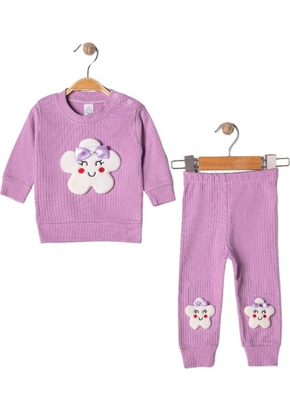 Lila Renkli Pamuk Kız Çocuk Ikili Alt Üst Takım Spor Kız Bebek Takım Kız Bebek Pamuklu Alt Üst Takım Kız Bebek Giyim modelleri