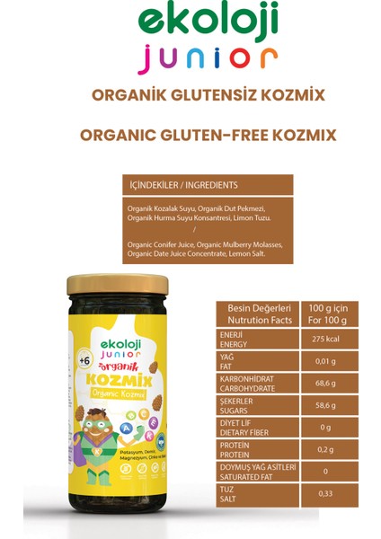 Organik Kozmix -Kozalak Suyu,hurma Konsatresi,dut Pekmezi- 290 gr modelleri