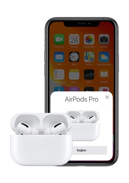 Air Pro 2 Aktif Gürültü Önleyici Bluetooth Kulaklık Apple Iphone Modelleriyle Uyumlu Magsafe Şarj Kutusu