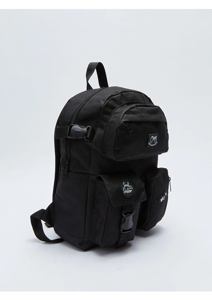 Lcw Accessorıes Etiket Baskılı Çok Cepli Kız Çocuk Sırt Çantası