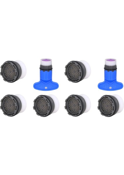 1.2gpm Musluk Yedek Parçası Filtre Ekleme, Kısıtlayıcı Havalandırıcı, 16.5mm, 8 Paket (Mavi+Siyah) (Yurt Dışından)
