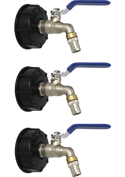 3x Ibc Küresel Çıkış Musluk Tankı 3/4 Inç Gıda Sınıfı Drenaj Adaptörü S60X6 1000 L Yağmur Suyu Kabı Pirinç Hortum Musluğu (Yurt Dışından)