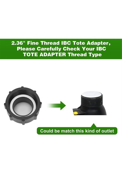 Ibc Tank Adaptörü, 275-330 Galonluk Tote Tank Için 2,36 Inç Ince Dişli Adaptör, Pirinç Hortum Musluk Vanasıyla Bağlantı (Yurt Dışından) fiyatları