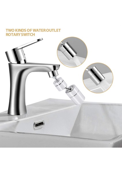 Evrensel Sıçrama Filtresi Musluk Lavabo Havalandırıcısı, Yükseltilmiş 720 Derece Döner Havalandırıcı, Çift Fonksiyonlu Havalandırıcı (Yurt Dışından) modelleri