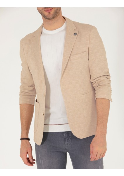 Erkek Bej Ekstra Slim Fit Blazer Ceket 50267019-VR011