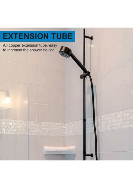 Siyah Duş Uzatma Borusu 30CM Uzunluk Mikser Pirinç Borular Banyo (Yurt Dışından) fırsatları