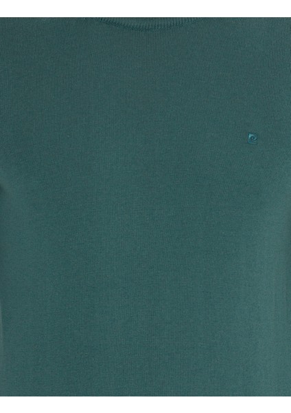 Erkek Yeşil Slim Fit Bisiklet Yaka Basic Triko Kazak 50258993-VR054