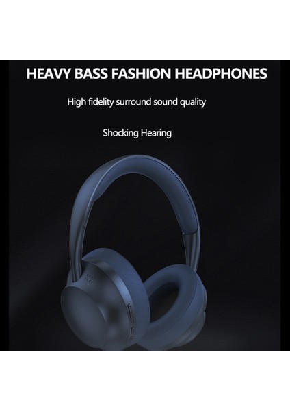 P7235 Kulak Üstü Bluetooth 5.1 Kulaklık Hd Ses Kulaklık Desteği Tf Kart, 3,5 mm Aux-Siyah (Yurt Dışından)