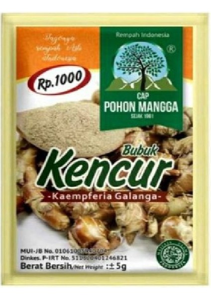 Pohon Mangga Bubuk Kencur Kaempferia Galanga 5 G 1 Paket