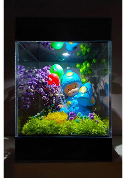 LED Venüs Moss Teraryum Yeni Doğan Hoş Geldin Erkek Bebek Hediyesi & Işıklı Kutu Iyi Ki Doğdun Mavi fiyatları