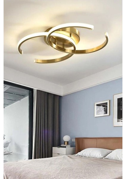 Duru Modern Tasarım Eskitme Renk Salon Mutfak Hol Beyaz LED 2 Li Avize