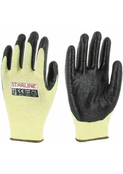 Nitril Kaplamalı Aramid Eldiven Starline E-115100 4231B X2XXXX (P) Beden 9