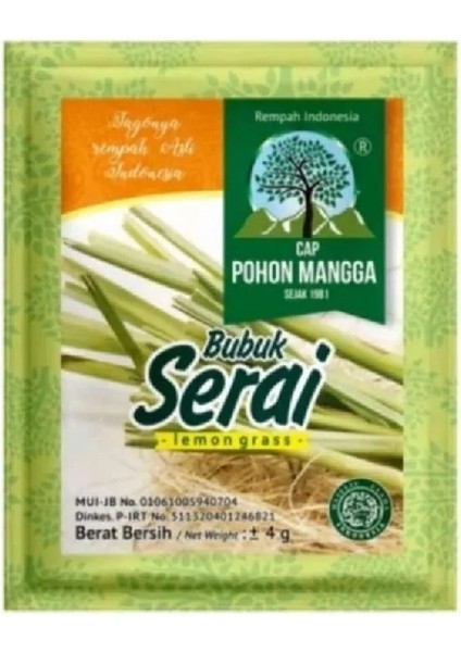 Pohon Mangga Bubuk Serai Lemon Grass 4 G 1 Paket