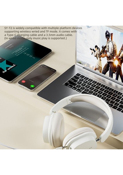 Sy-T2 Kablosuz Kulak Üstü Bluetooth Kulaklık Dahili Mikrofonlu Katlanabilir Gürültü Önleyici Kulaklık-Siyah (Yurt Dışından) fiyatları