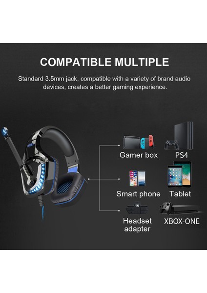 Ovleng GT97 Usb+3.5mm Kablolu Kulak Üstü Kulaklık LED Işıklı Profesyonel Stereo E-Spor Oyun Kulaklığı-Siyah/mavi (Yurt Dışından) fırsatları