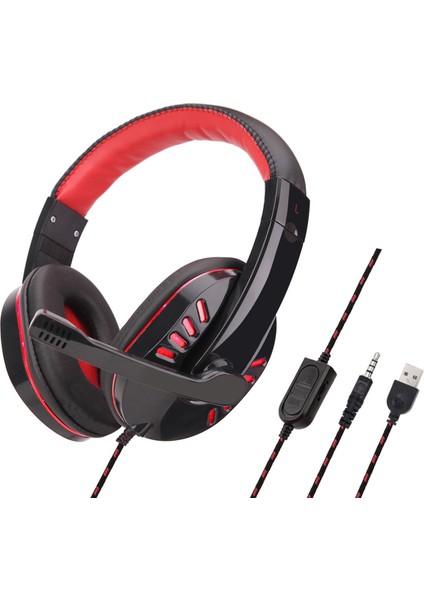 SY755MV Aydınlık Oyun Kulaklık Mikrofonlu Kulak Üstü Oyun Kulaklığı Pc Gamer 3.5mm Kulaklık Gürültü Engelleme Ps4 Xbox Dizüstü Bilgisayar ile Uyumlu (Yurt Dışından)