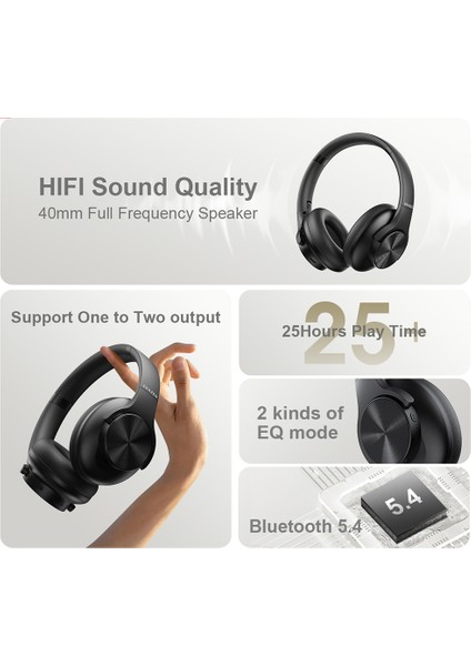 Lenovo Erazer G50 Kablosuz Bluetooth Stereo Kulaklık Kulak Üstü Katlanabilir Müzik Kulaklığı-Siyah (Yurt Dışından)