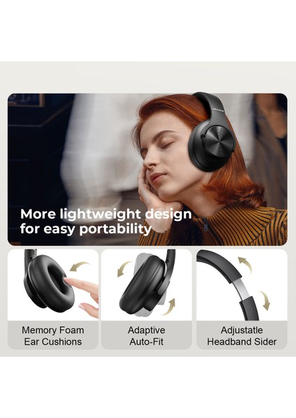 Lenovo Erazer G50 Kablosuz Bluetooth Stereo Kulaklık Kulak Üstü Katlanabilir Müzik Kulaklığı-Siyah (Yurt Dışından)