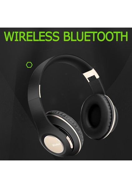 L300 Kulak Üstü Kablosuz Kulaklık Katlanabilir Bluetooth 5.0 Hifi Stereo Ses Gürültü Önleyici Kulaklık-Altın (Yurt Dışından)